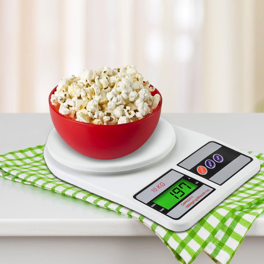 Digital Kitchen Weighing Scale 10 kg, Electronic Weight Machine with LCD Display