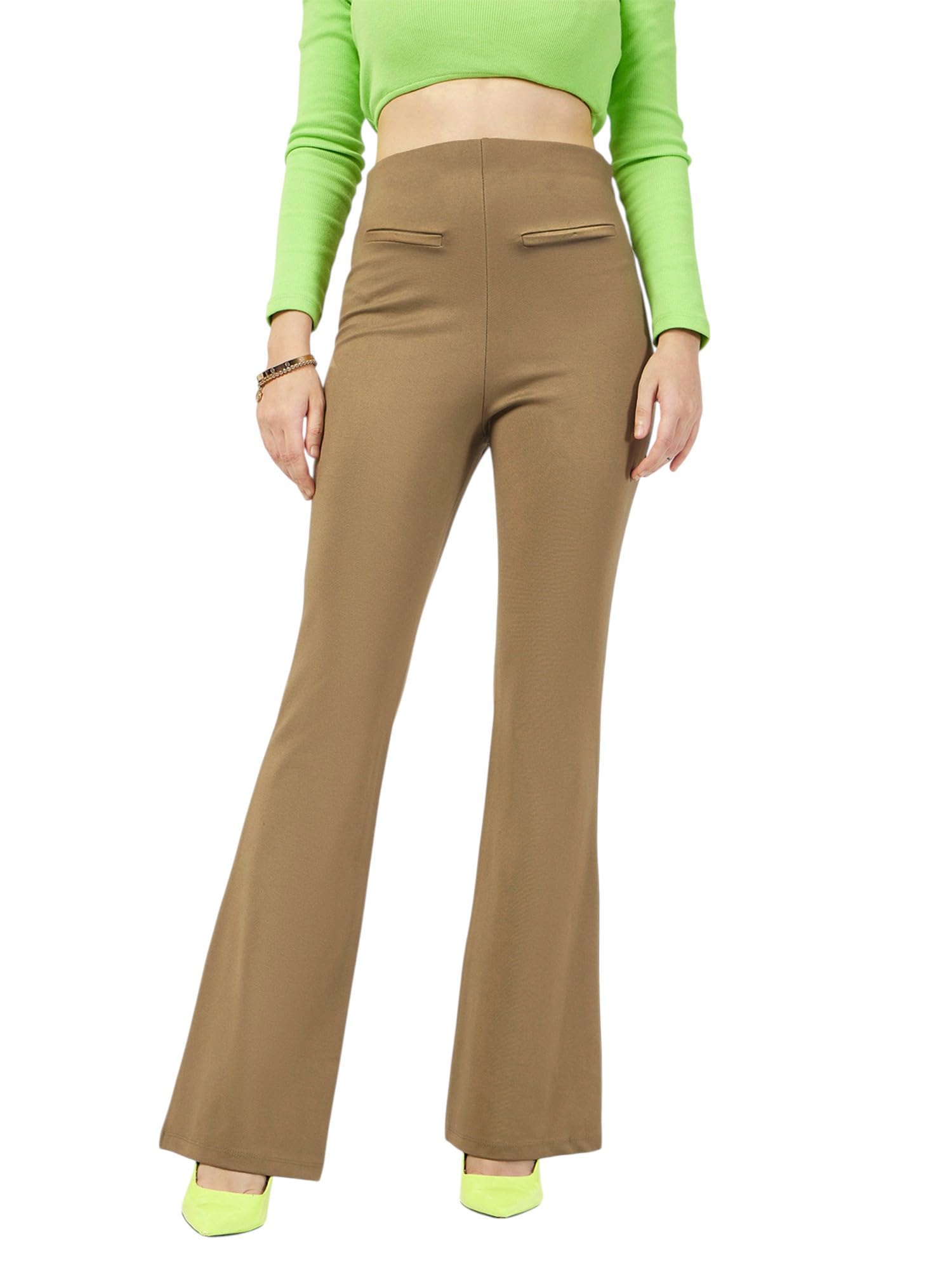 Women’s Bell Bottom Slim Fit Bone Pocket – Bootcut Workwear Casual Pants