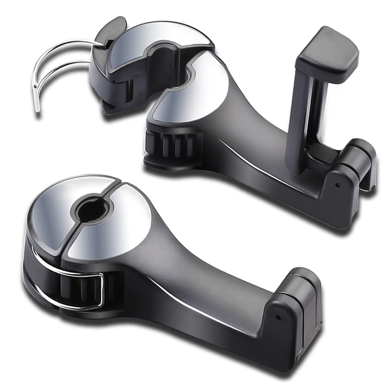 Car Hooks with Phone Holder, Car Seat Hooks for Purses and Bags