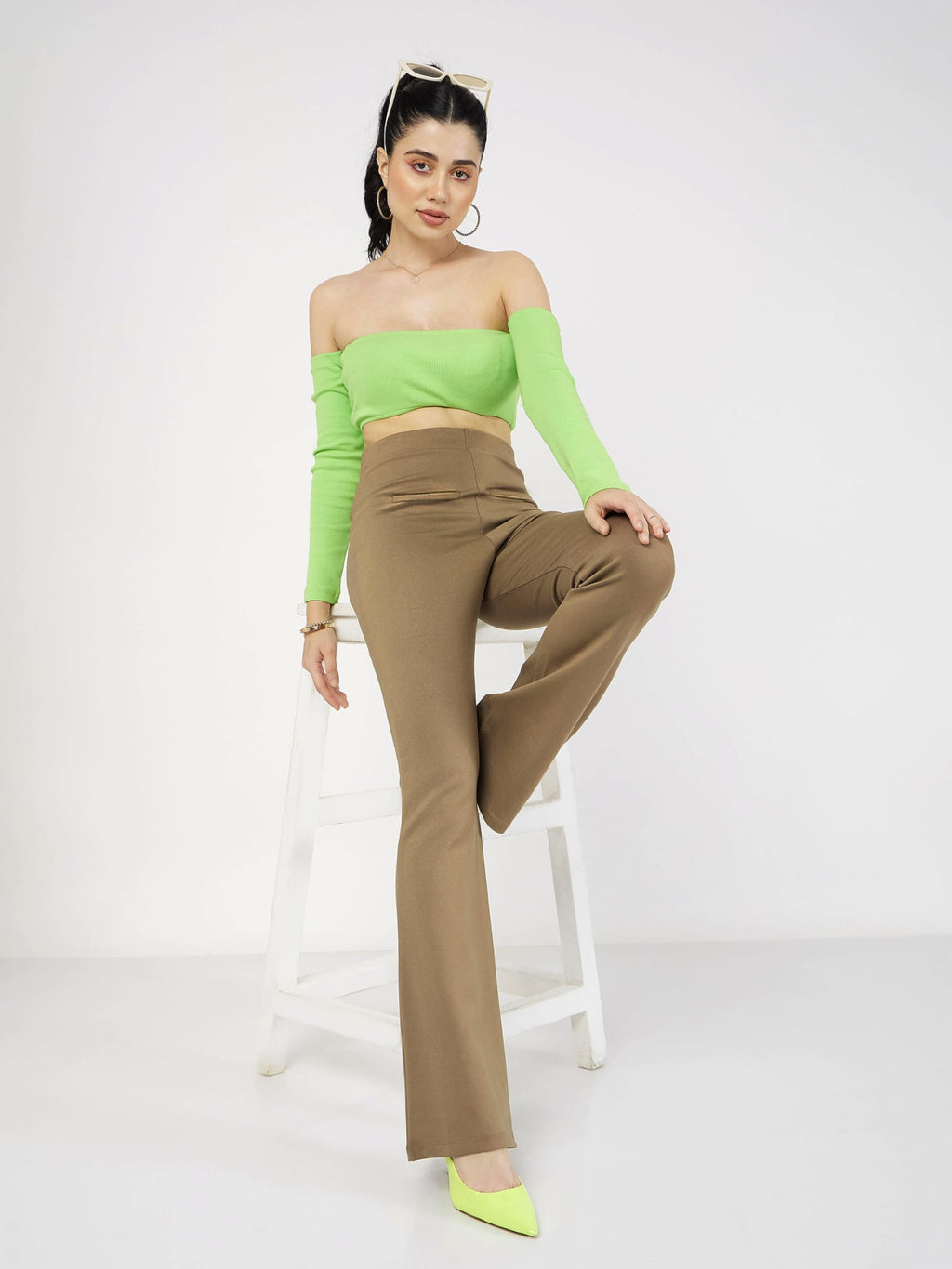 Women’s Bell Bottom Slim Fit Bone Pocket – Bootcut Workwear Casual Pants