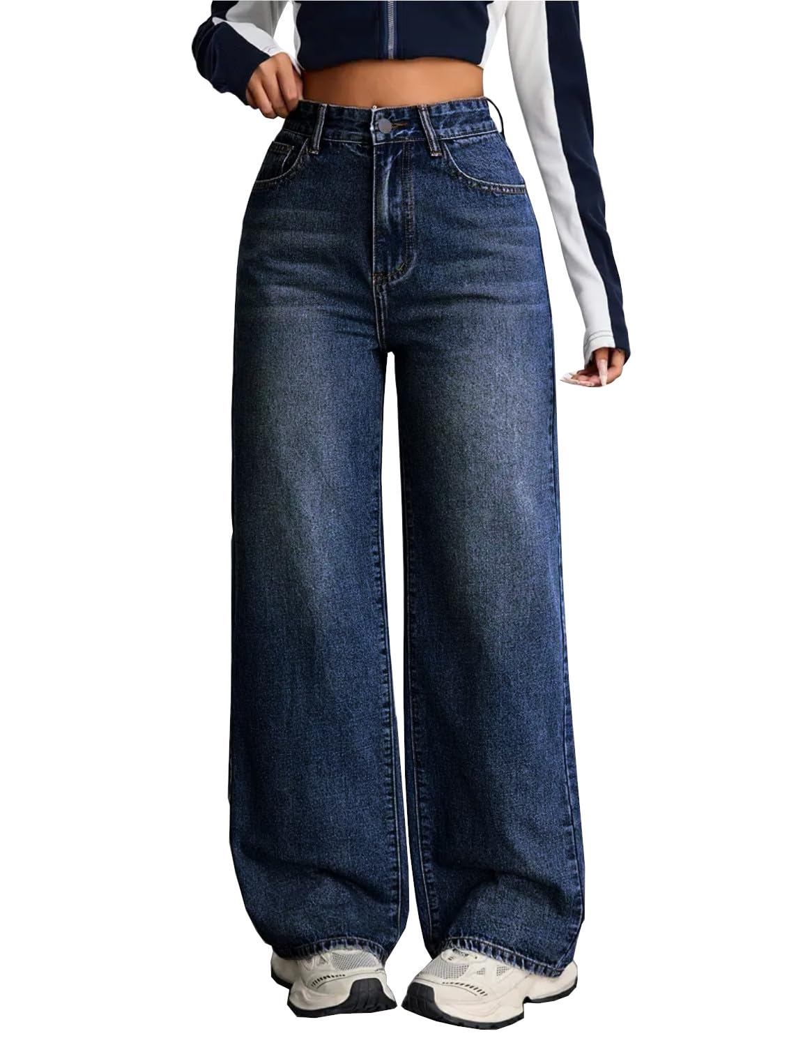 Women's Denim Stretchable High Waist Baggy Jeans for Women
