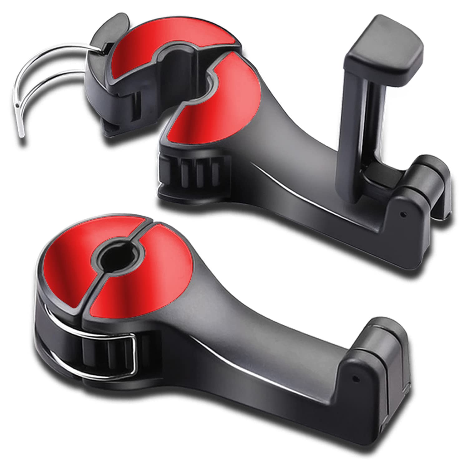 Car Hooks with Phone Holder, Car Seat Hooks for Purses and Bags
