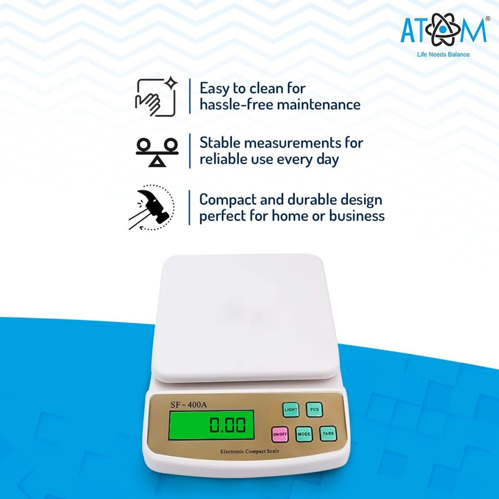 Digital Kitchen Weighing Scale 10 kg, Electronic Weight Machine with LCD Display