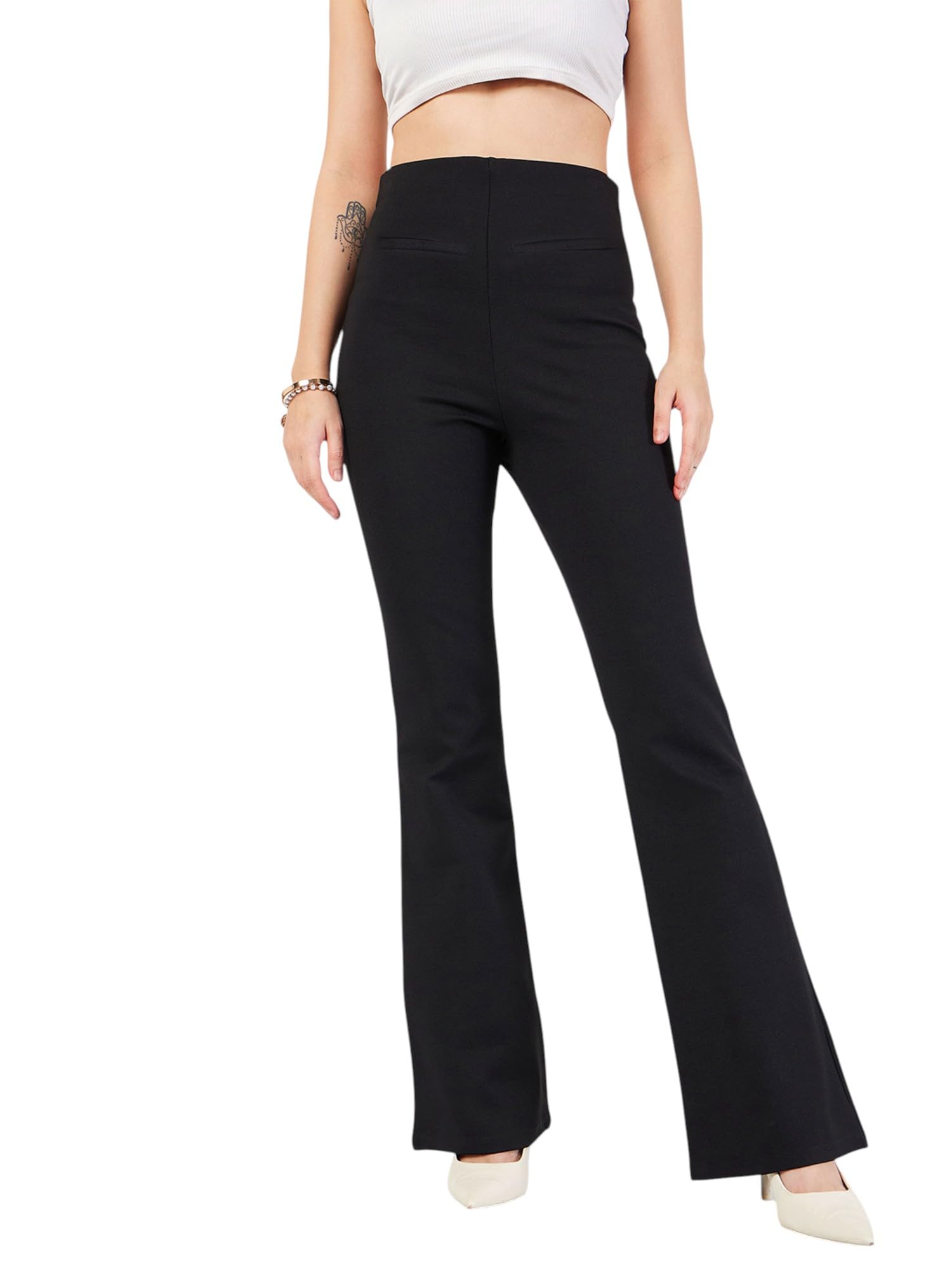 Women’s Bell Bottom Slim Fit Bone Pocket – Bootcut Workwear Casual Pants