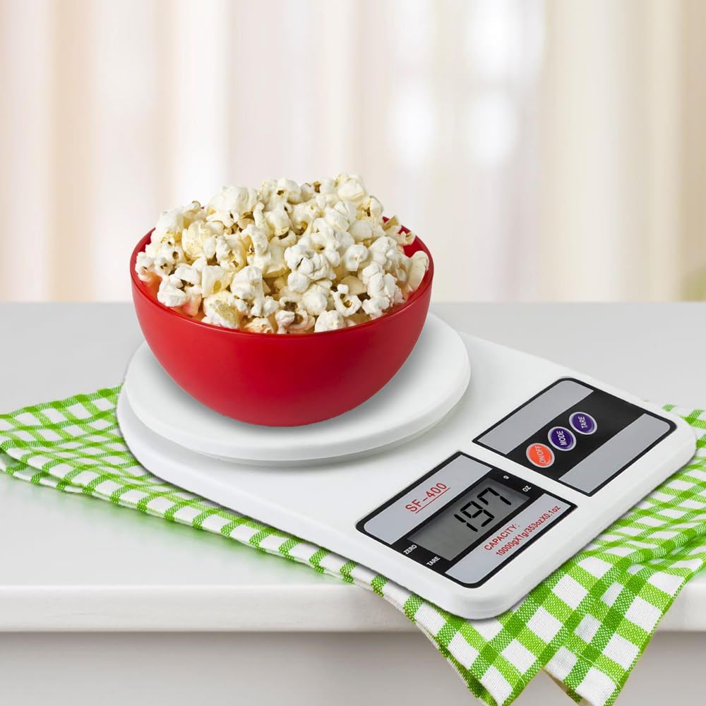 Digital Kitchen Weighing Scale 10 kg, Electronic Weight Machine with LCD Display