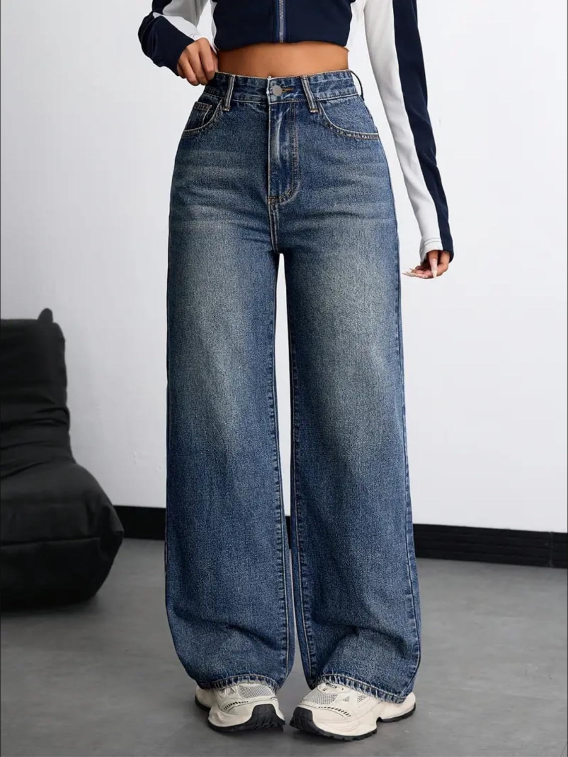 Women's Denim Stretchable High Waist Baggy Jeans for Women