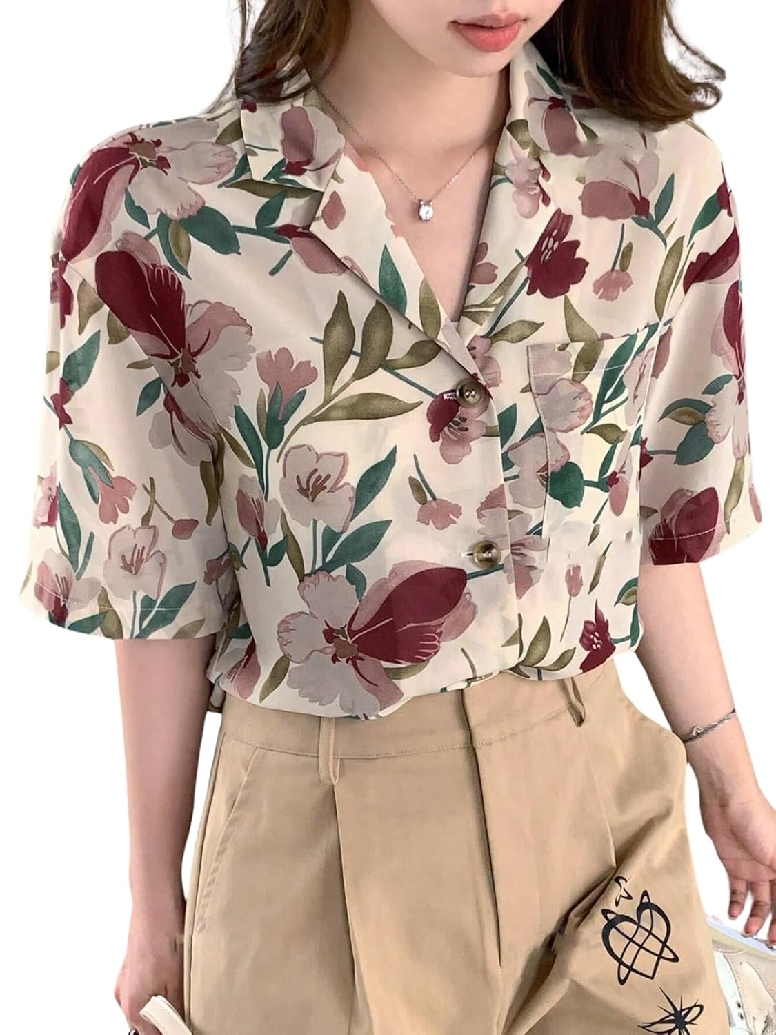 Women's Floral Print Summer Shirt|