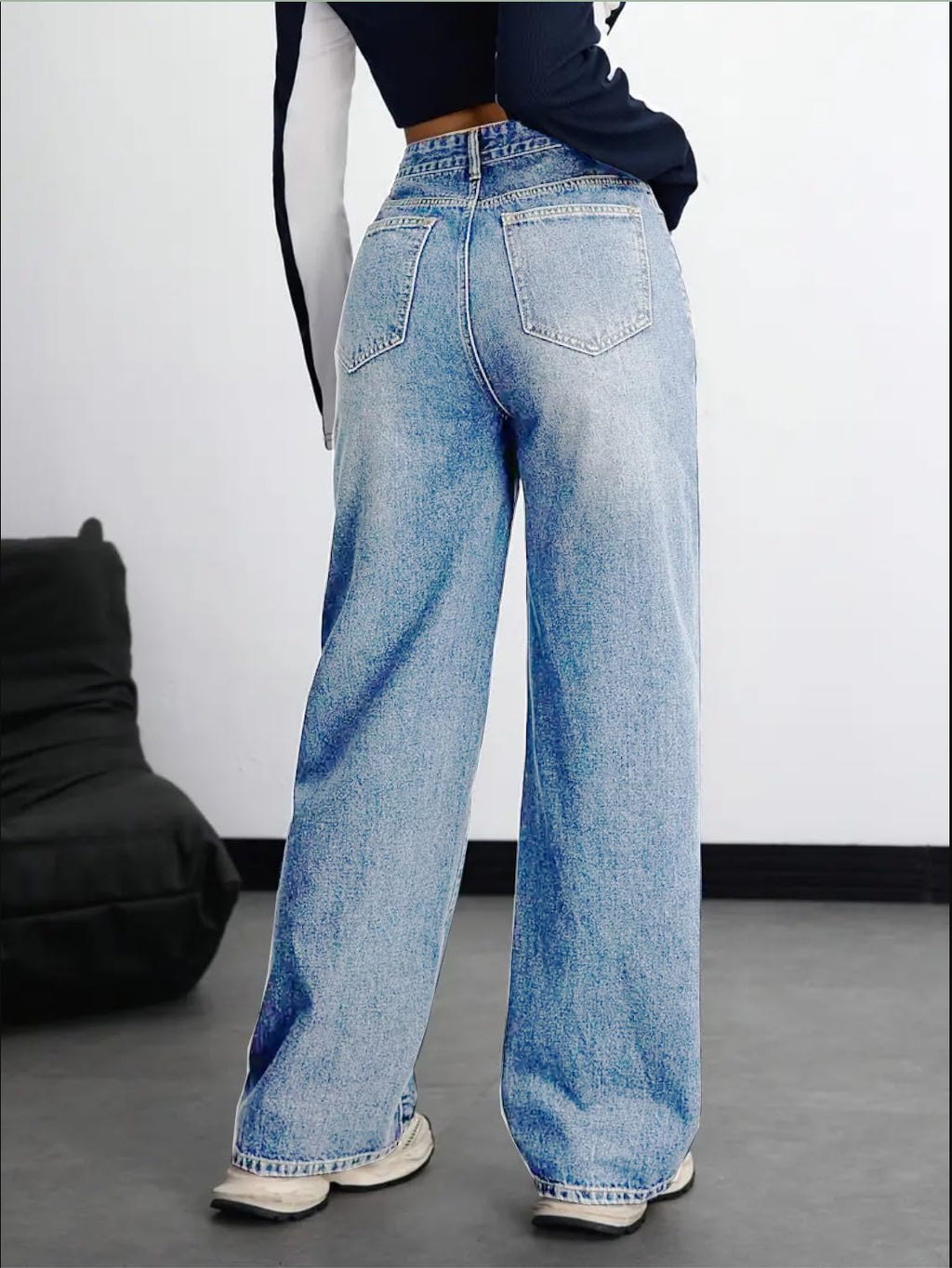 Women's Denim Stretchable High Waist Baggy Jeans for Women