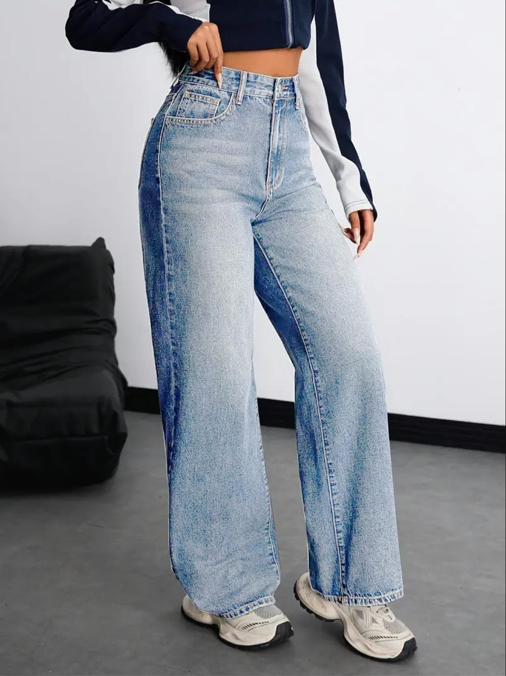Women's Denim Stretchable High Waist Baggy Jeans for Women