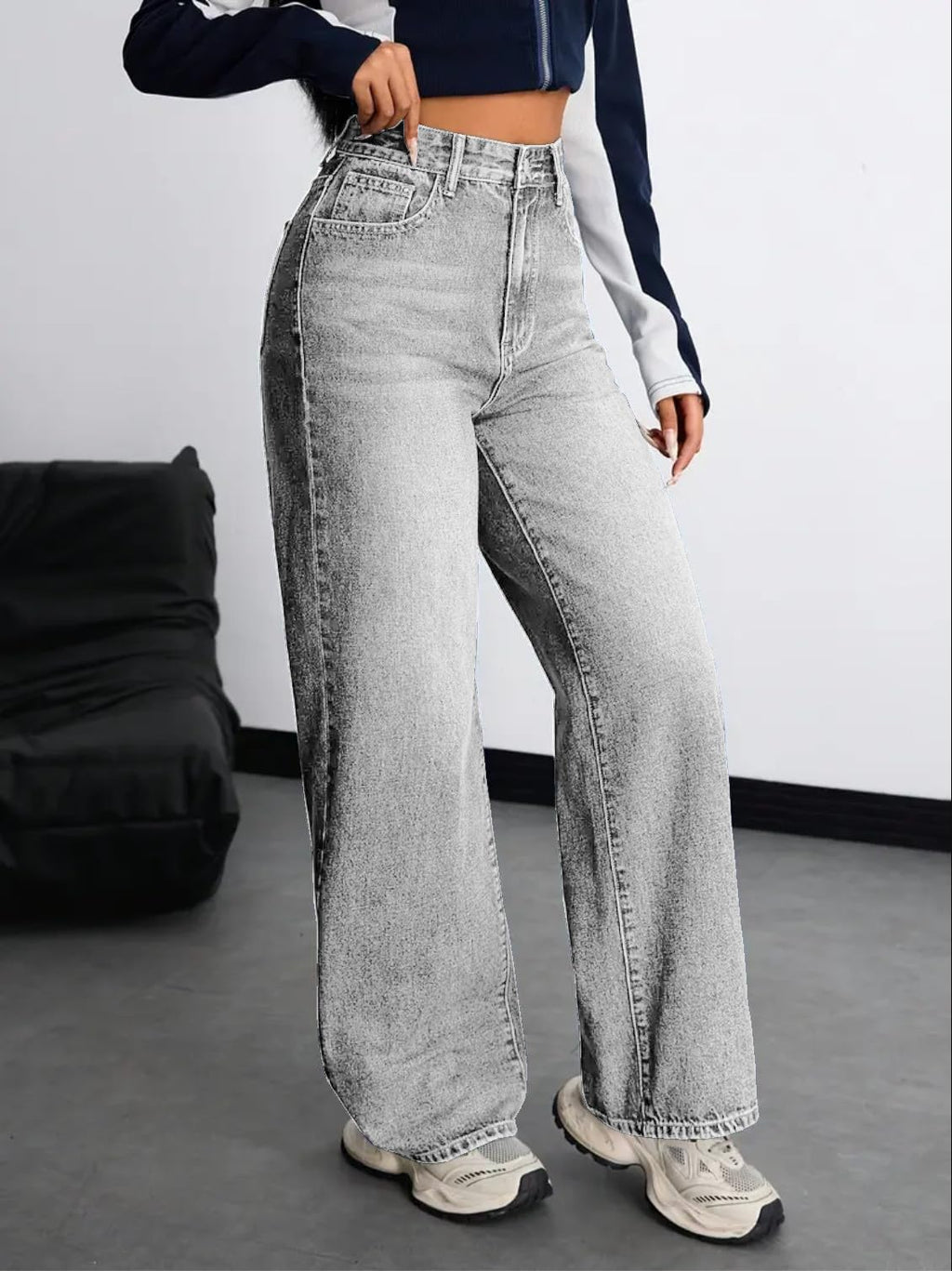 Women's Denim Stretchable High Waist Baggy Jeans for Women