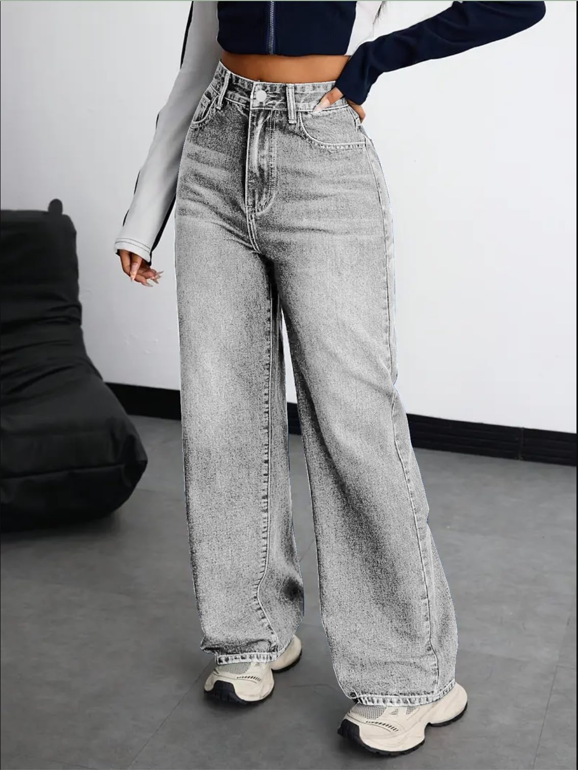 Women's Denim Stretchable High Waist Baggy Jeans for Women