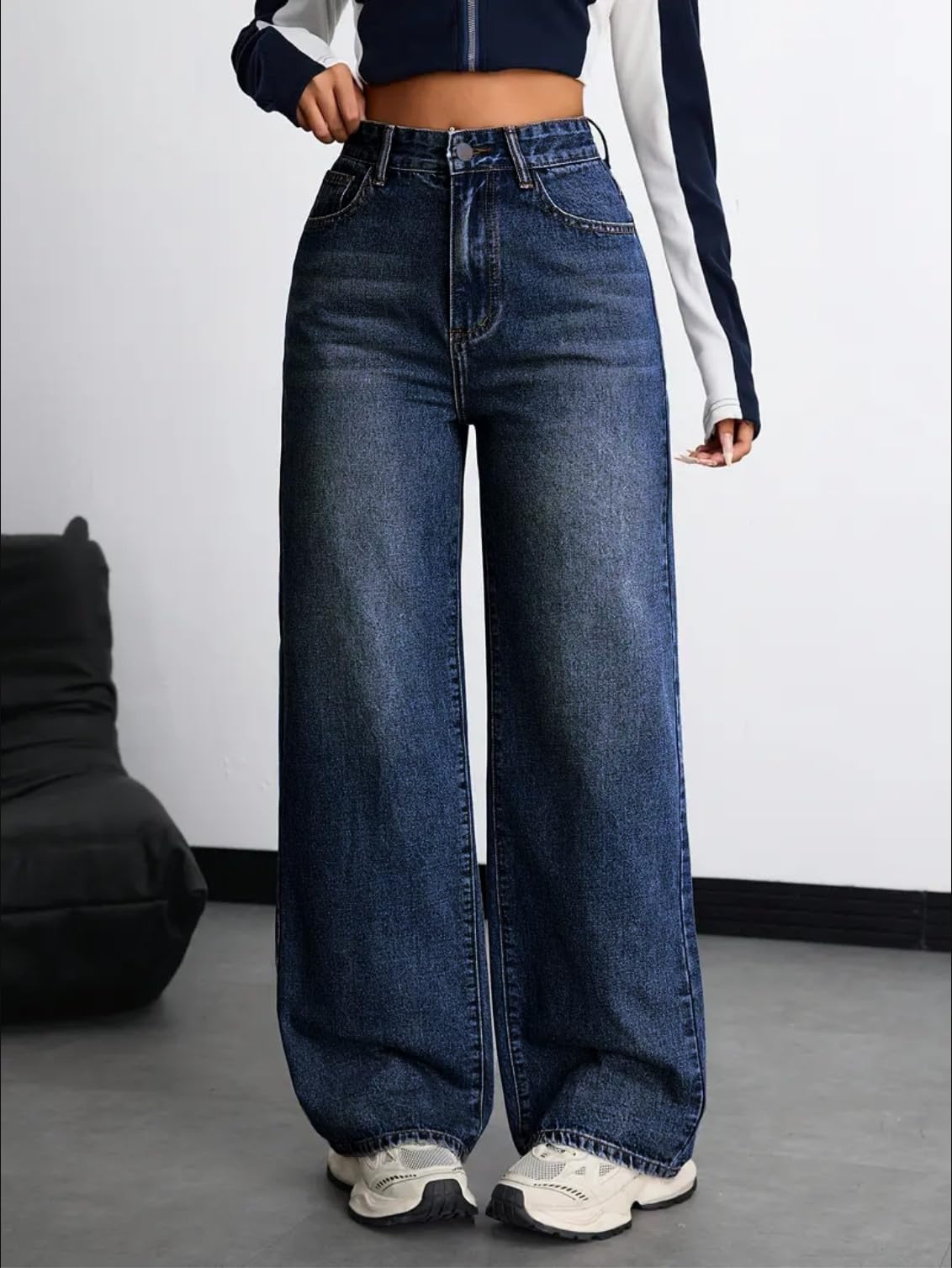 Women's Denim Stretchable High Waist Baggy Jeans for Women