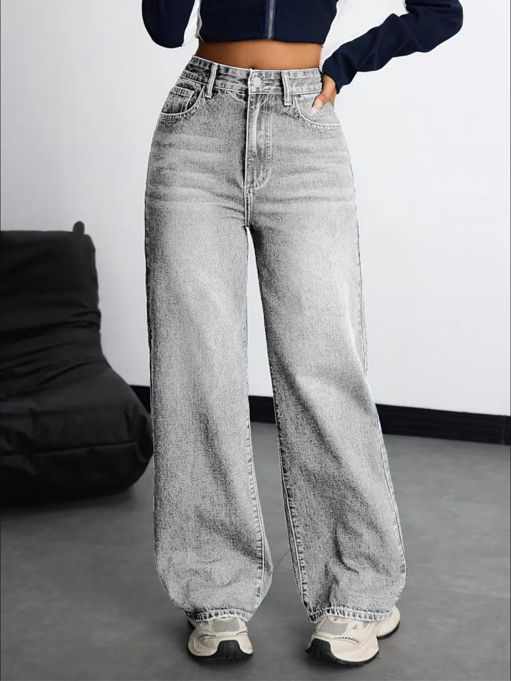 Women's Denim Stretchable High Waist Baggy Jeans for Women