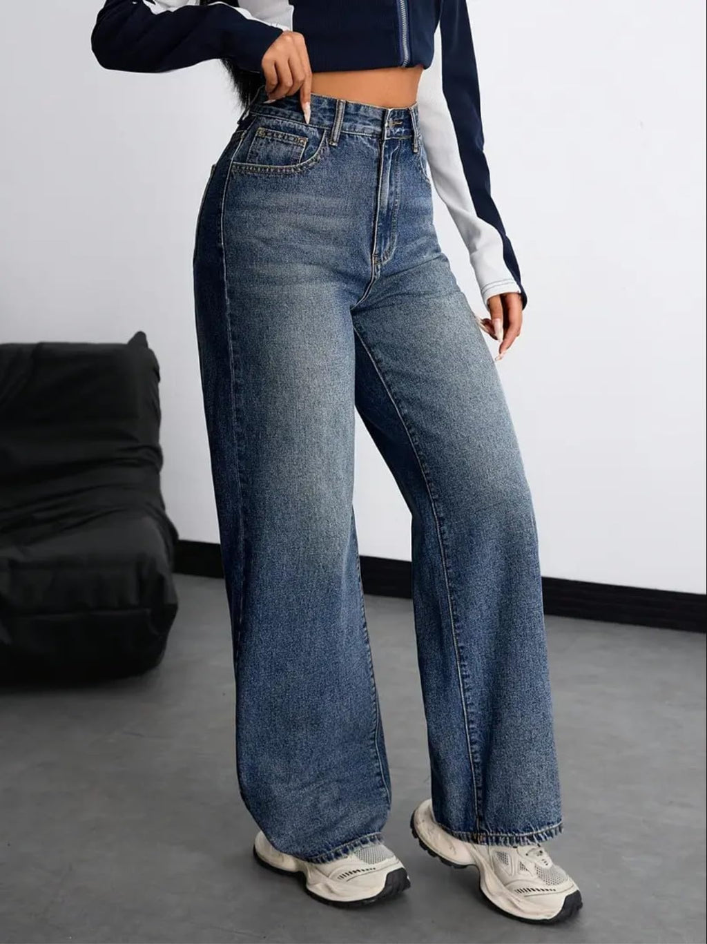 Women's Denim Stretchable High Waist Baggy Jeans for Women