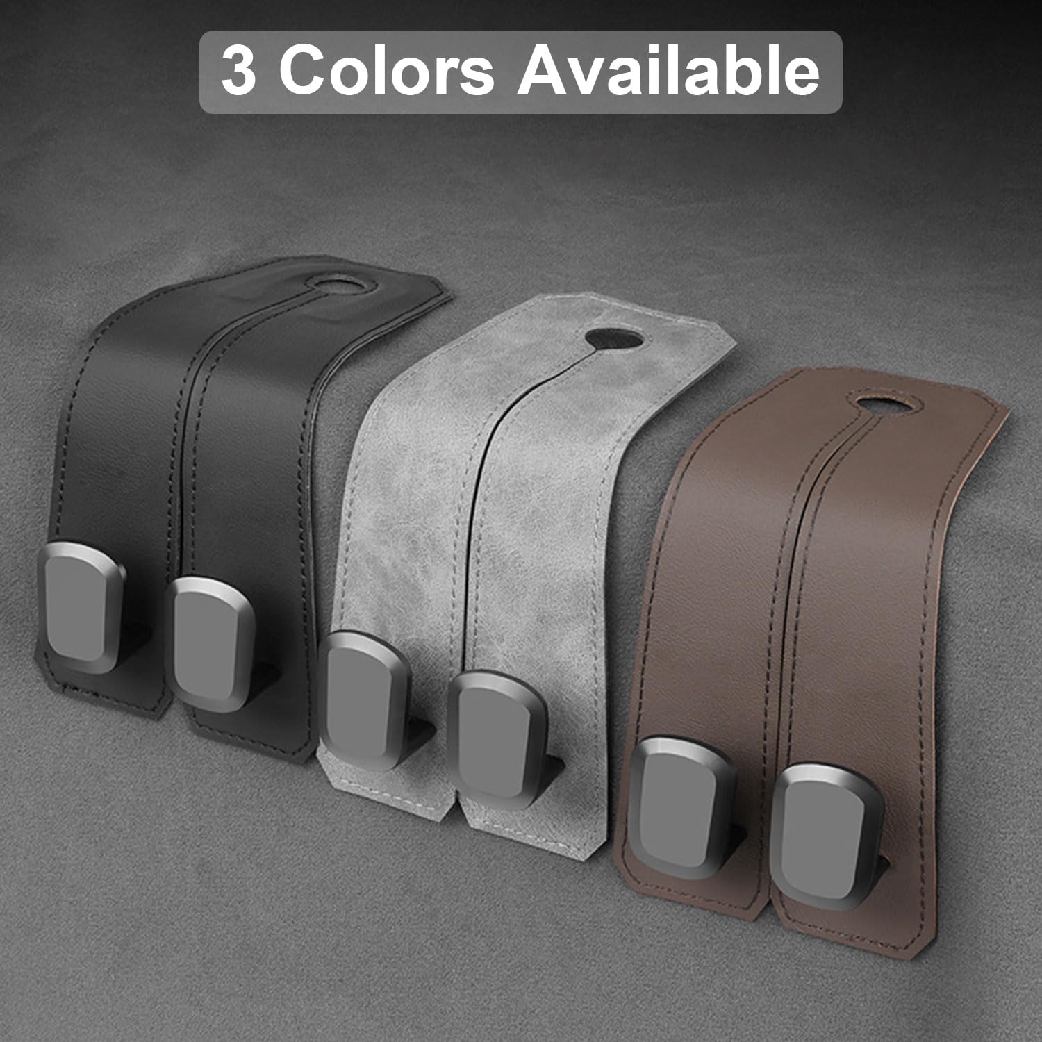 Elegananccy 2 Pack Car Seat Headrest Double Hooks Leather
