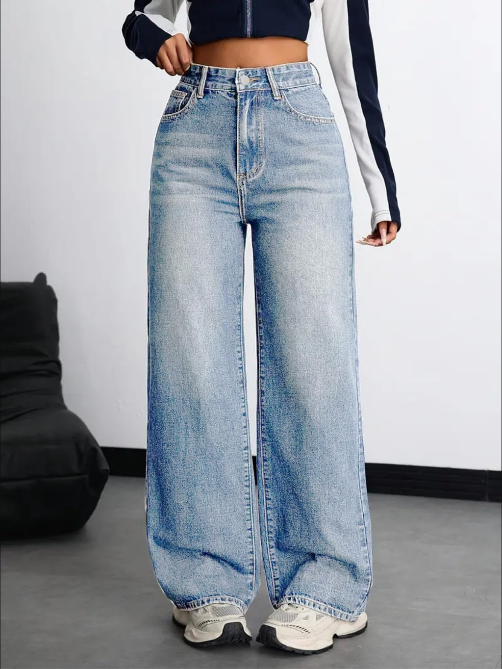 Women's Denim Stretchable High Waist Baggy Jeans for Women