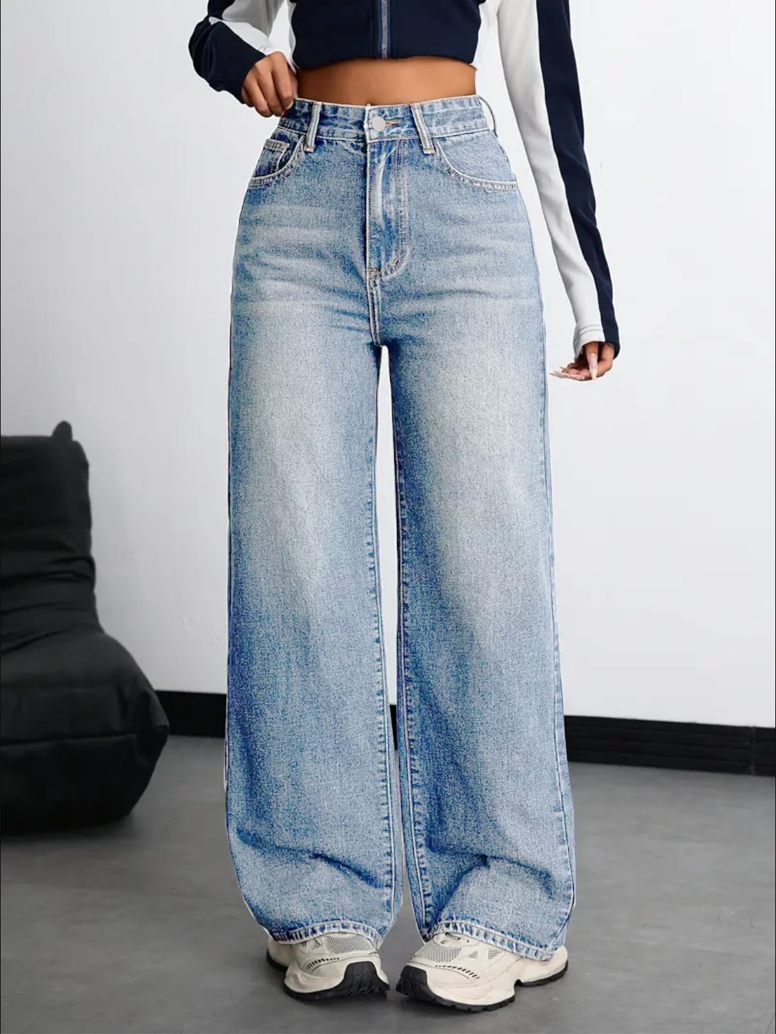 Women's Denim Stretchable High Waist Baggy Jeans for Women