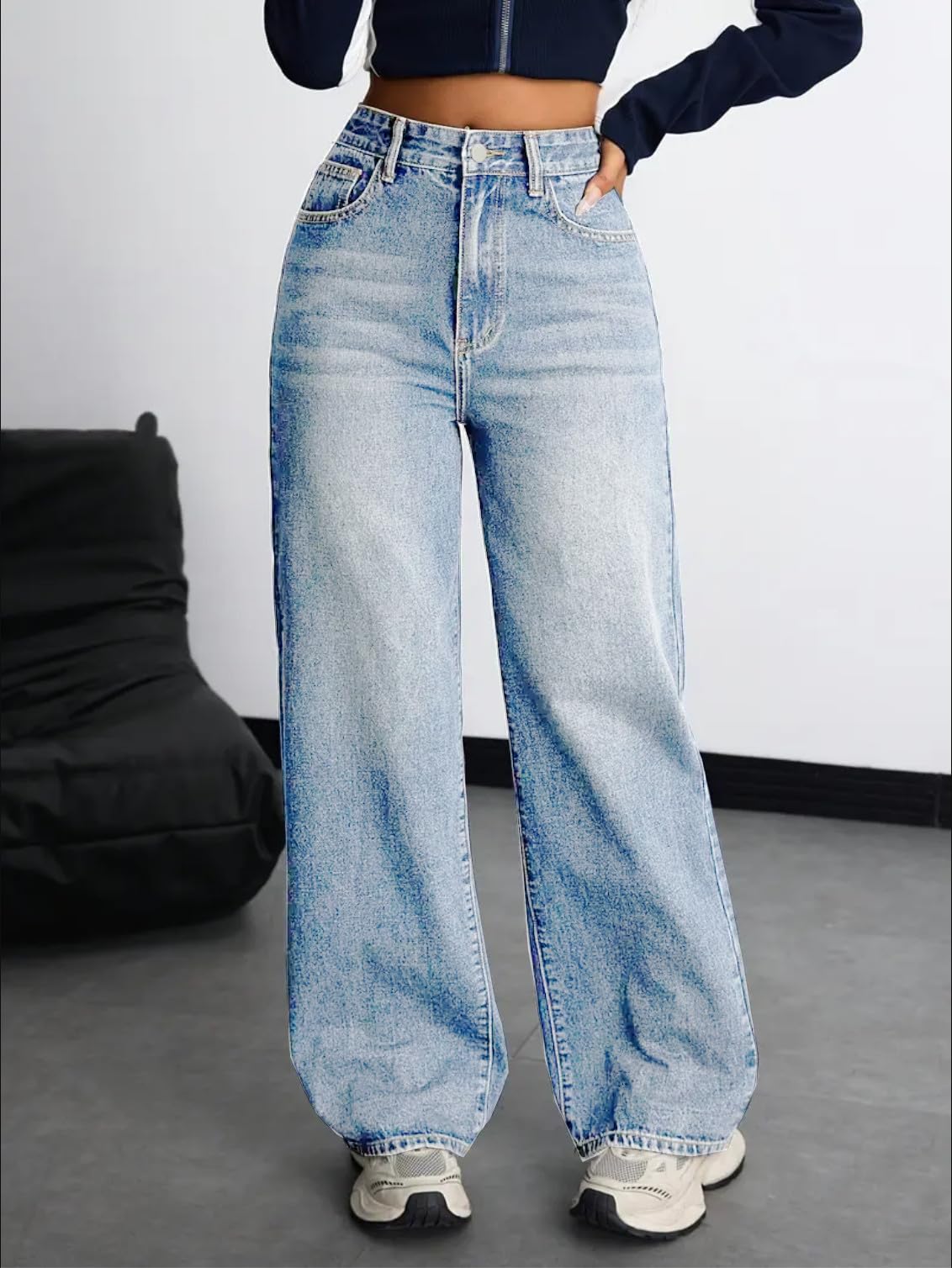 Women's Denim Stretchable High Waist Baggy Jeans for Women