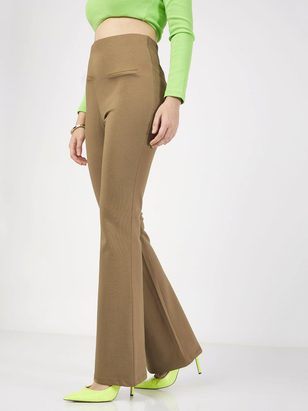 Women’s Bell Bottom Slim Fit Bone Pocket – Bootcut Workwear Casual Pants